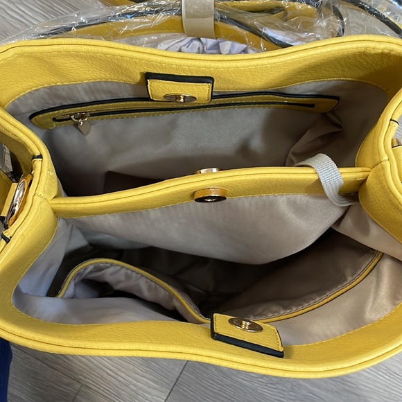 Madi Claire "Brook" Pebble Grain Shoulder Bag w/Adjustable Strap-SunflowerYellow - Picture 10 of 11